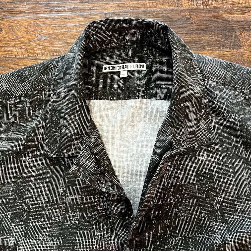 Drykorn for Beautiful People Hawaiian-style Shirt Short Sleeve Black & White